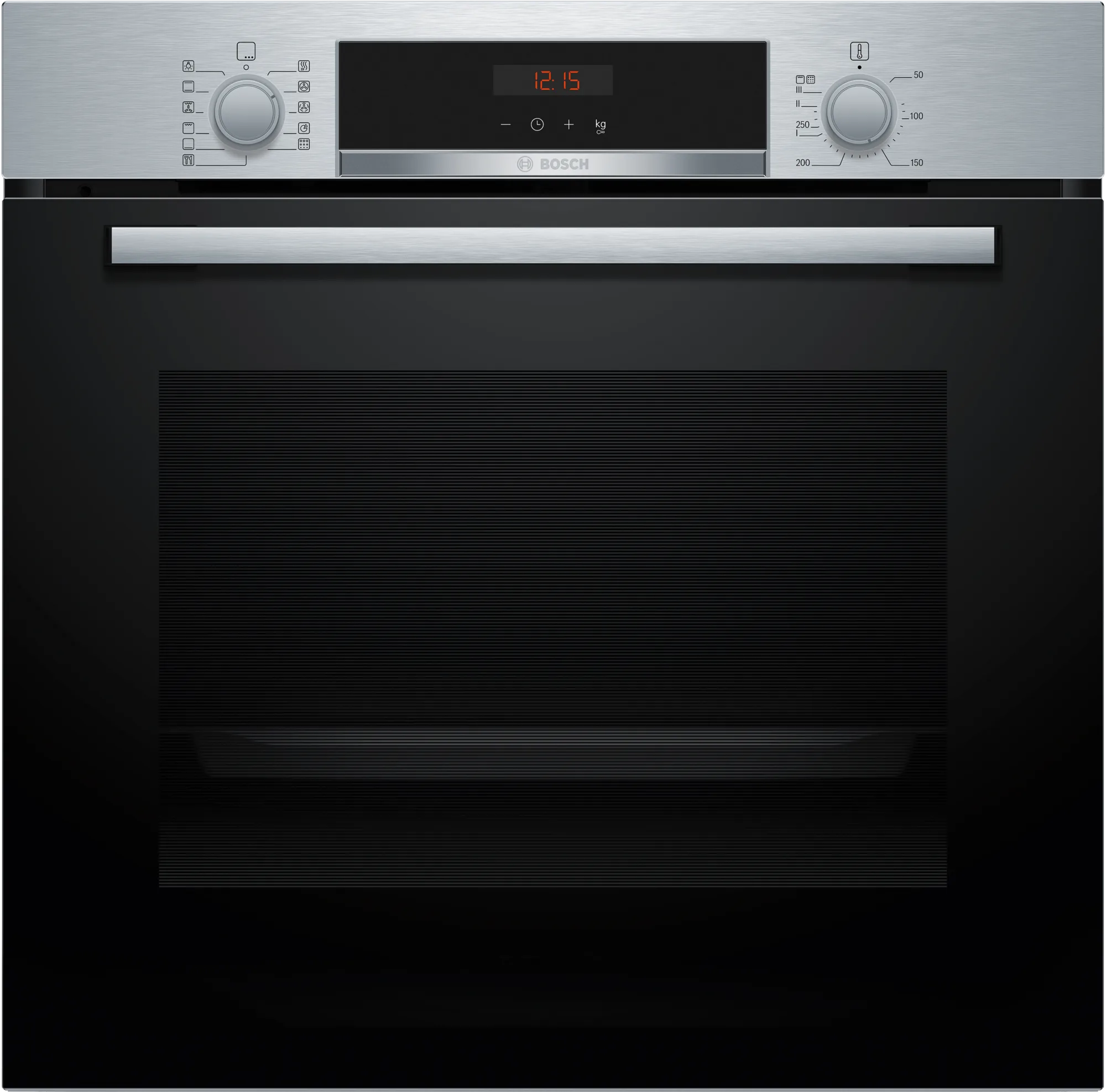Horno multifunción Bosch HBA574ES3, Serie 4, Pirolítico, 60 x 60 cm, abatible, 7 funciones, clase A+, 71 litros, acero inox